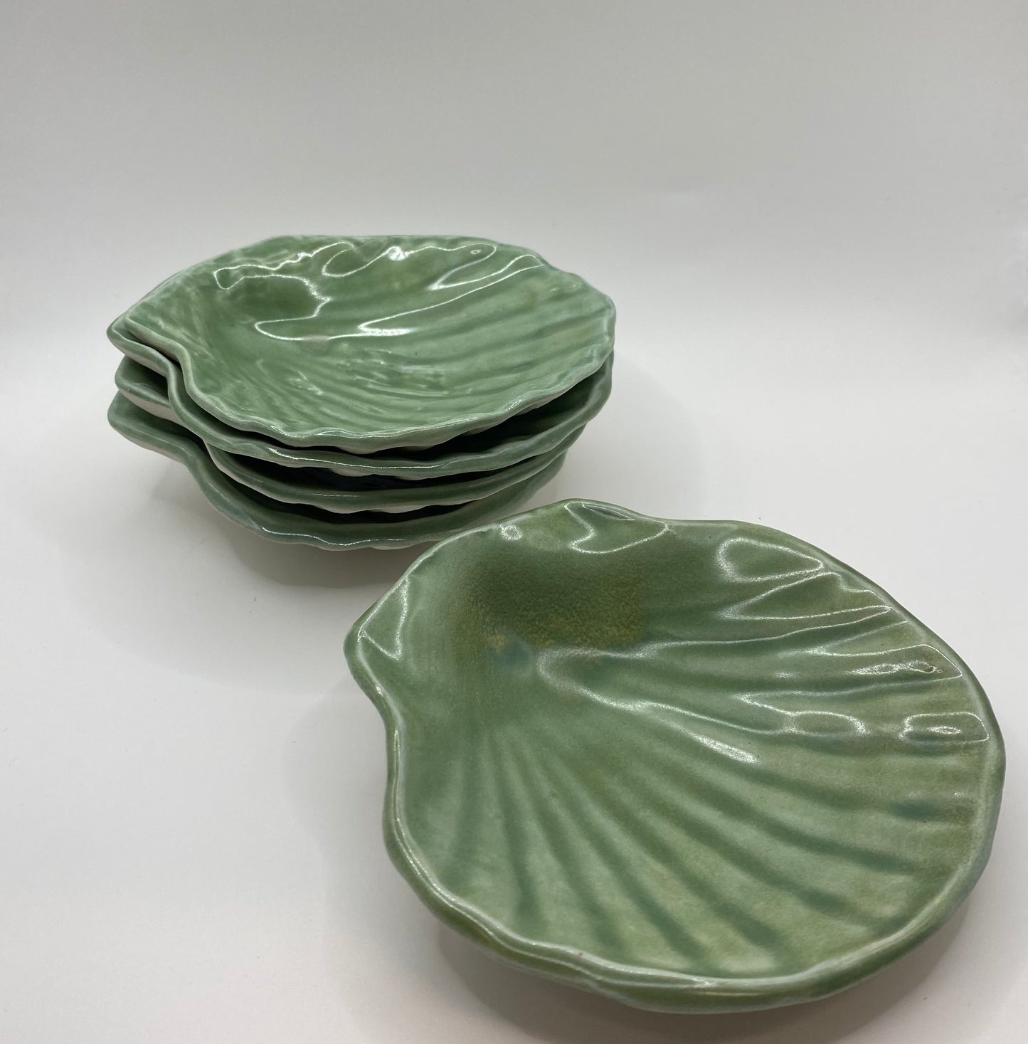 Handmade ceramic shell trinket dish