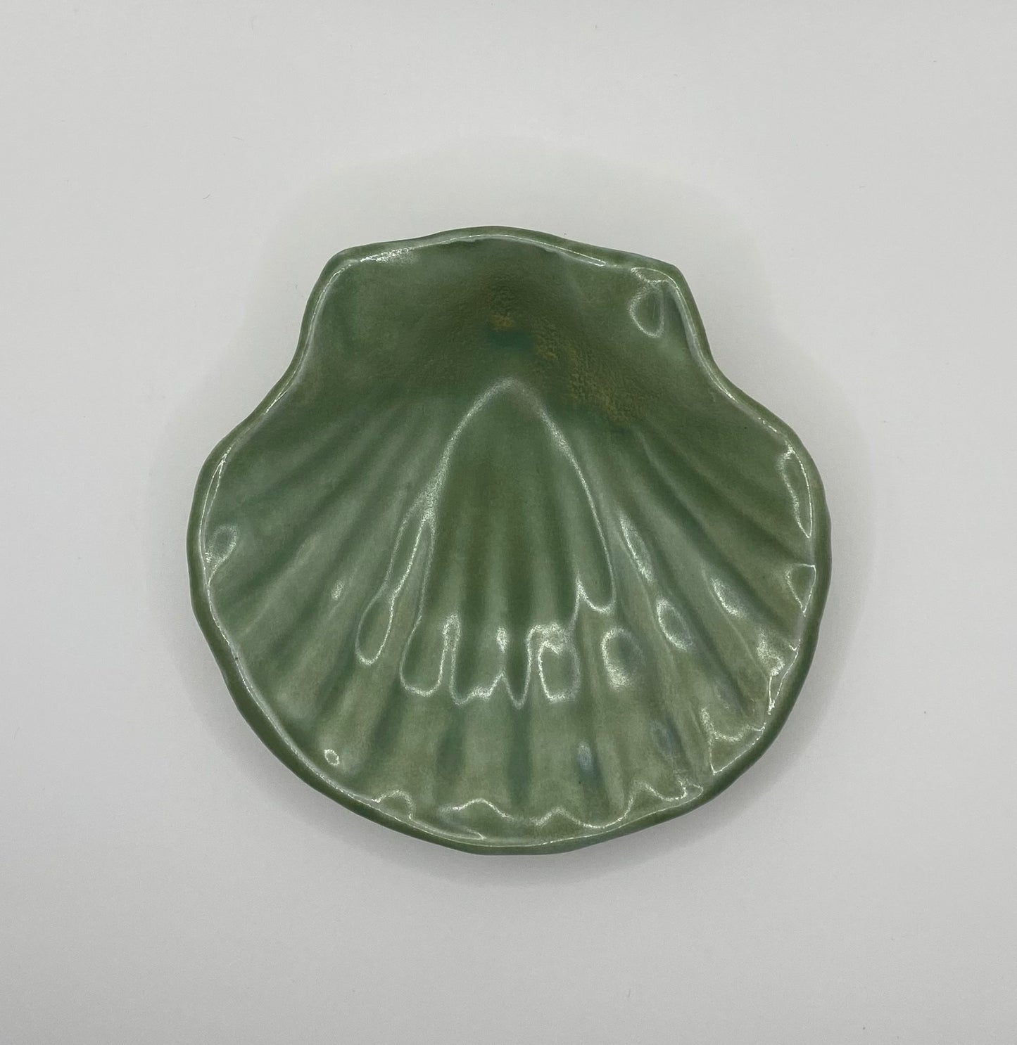 Handmade ceramic shell trinket dish