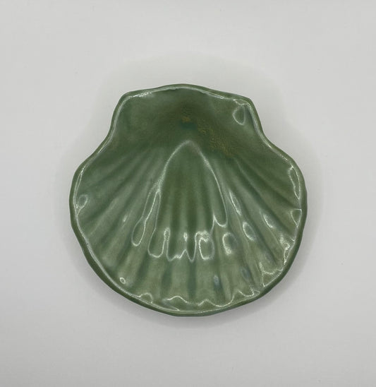 Handmade ceramic shell trinket dish