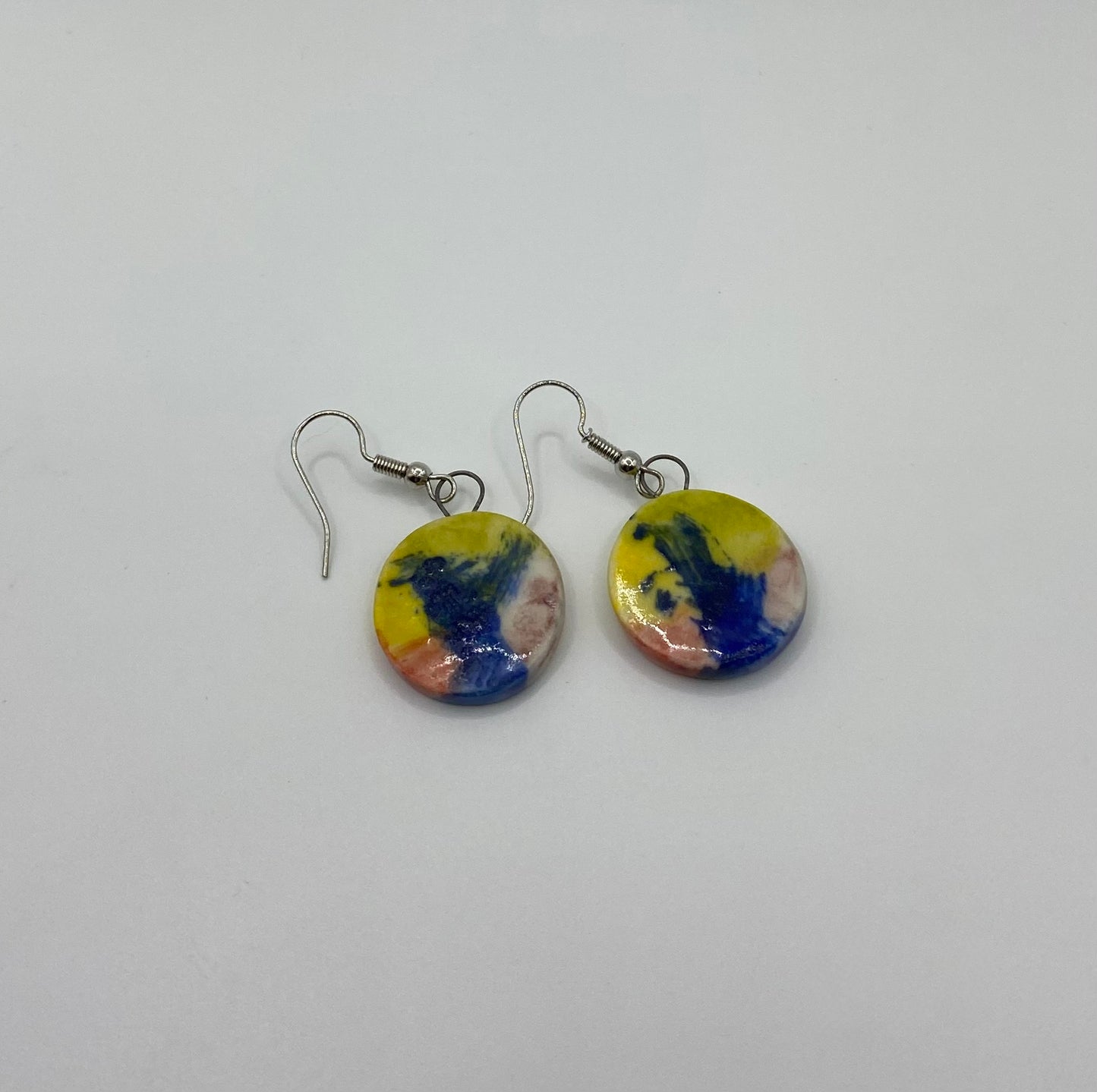 Handmade colourful ceramic earrings