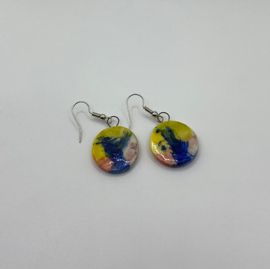Handmade colourful ceramic earrings