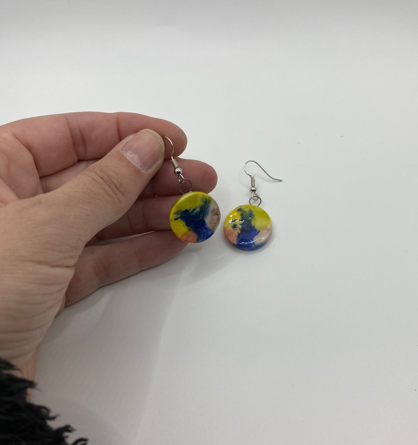 Handmade colourful ceramic earrings